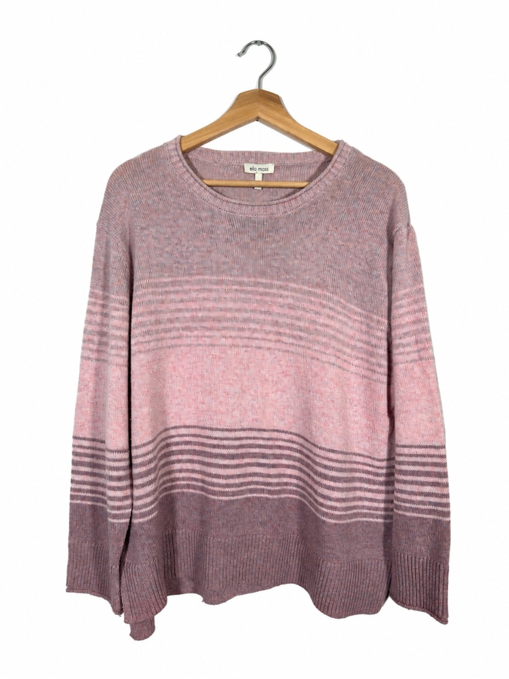 Ella Moss Women's Striped Sweater Size XL Soft Knit Ombre Comfy Pastel Fall Cozy